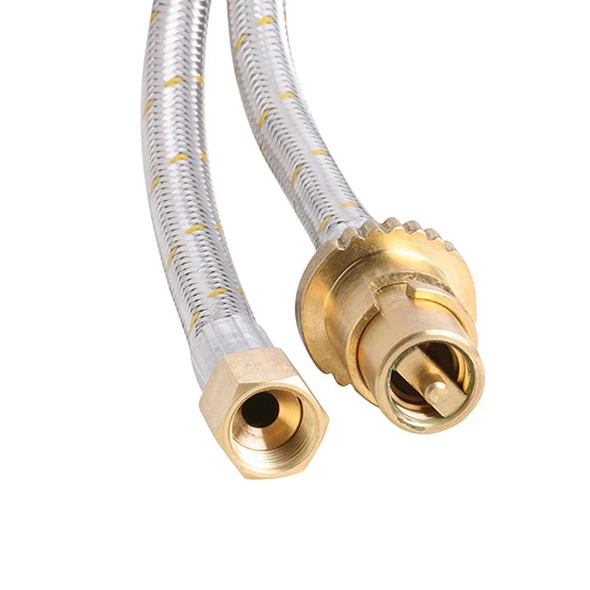 Bromic Stainless Steel Braided Gas Hose 3/8 SAE FF X Male Bayonet X 3000mm - 10HAS3000 3 Bromic Stainless Steel Braided Gas Hose 3/8 SAE FF X Male Bayonet X 3000mm - 10HAS3000