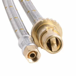 Bromic Stainless Steel Braided Gas Hose 1/4 BSP FC X Male Bayonet X 2000mm - 10HBS2000