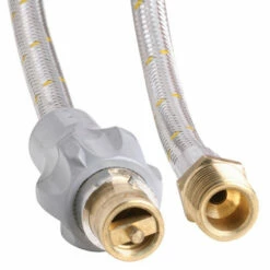 Bromic 10mm Stainless Steel Braided Gas Hose 1/2 BSPM X Male Bayonet With Handle X 1200mm - 10HEG1200