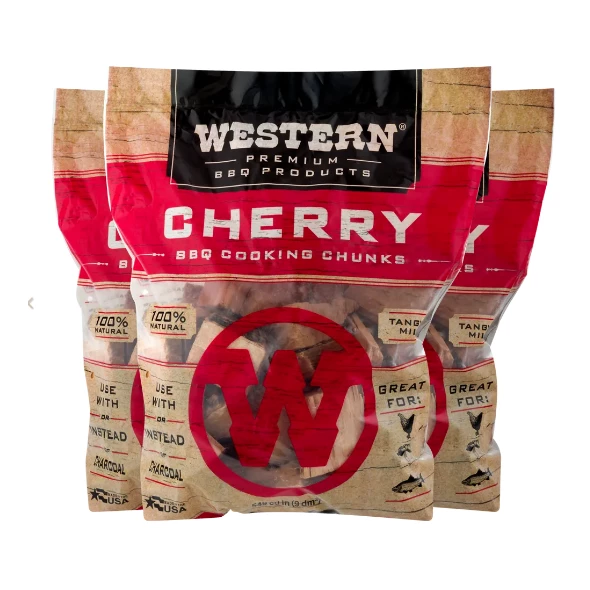 Western Cherry Smoking Wood Chunks - Made In The USA - 28081 3 Western Cherry Smoking Wood Chunks - Made In The USA - 28081