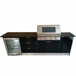 Alfresco Outdoor Kitchen With Beefeater Signature 3000E 4burner & 1 Door Bar Fridge Package 3 - AKITCHENDEAL-03