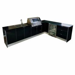 Alfresco Kitchen L-Shaped Outdoor Kitchen With Beefeater Signature 3000E 4burner & 1 Door Bar Fridge Plus Sink And Tap Package 6 - AKITCHENDEAL-06