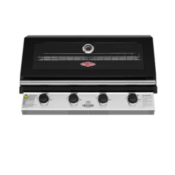 1200 Series Black Enamel 4 Burner Built In BBQ W/ Cast Iron Burners & Grills - BBG1240BB