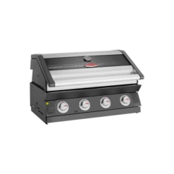 1600 Series Dark 4 Burner Built In BBQ W/ Cast Iron Burners & Grills