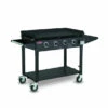 Beefeater Clubman Black 4 Burner BBQ & Trolley With Cast Iron Burners & Hotplate - BD16640 -Barbecue Sales Shop BD16640