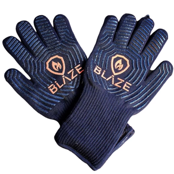 Blaze Heat Gloves Rated At 500c - Heat Resistant BBQ Gloves - BLAZE 3 Blaze Heat Gloves Rated At 500c - Heat Resistant BBQ Gloves - BLAZE
