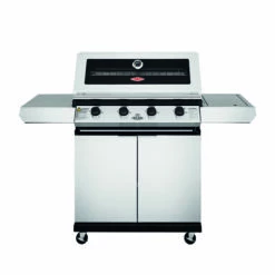 Beefeater 1200 Series Stainless Steel 4 Burner BBQ & Trolley With Side Burner, Cast Iron Burners & Grills - BMG1241SB