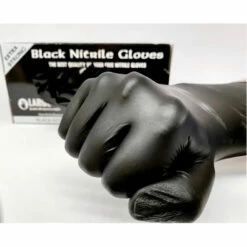 BLACK NITRILE GLOVES POWDER FREE BLACK NITRILE DISPOSABLE GLOVE BOX Of 100(L) - BNG10-L