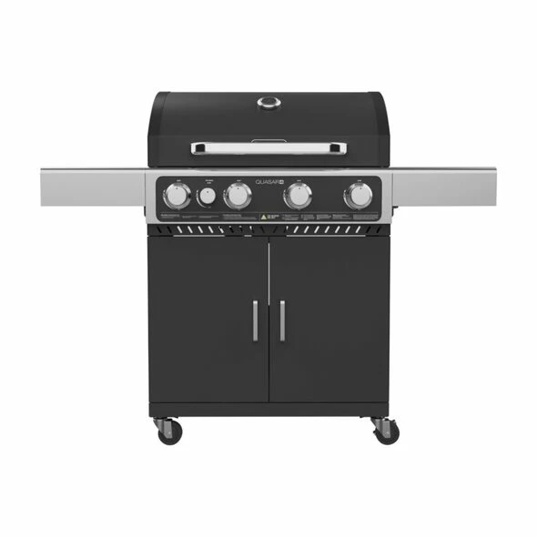 Gasmate Quasar 4B Trolley BBQ With Solid Hood & Side Brn 3 Gasmate Quasar 4B Trolley BBQ With Solid Hood & Side Brn