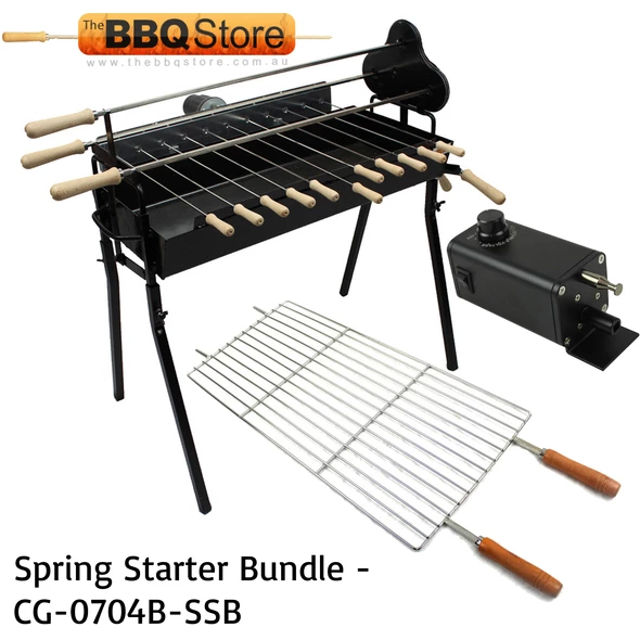Cyprus Grill Starter Bundle - Deluxe Auto (Black) Souvla Package Deal With 20kg Variable Speed Motor & Raised Grill - CG-0704B-SSB 3 Cyprus Grill Starter Bundle - Deluxe Auto (Black) Souvla Package Deal With 20kg Variable Speed Motor & Raised Grill - CG-0704B-SSB