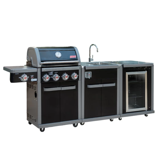 Coleman Revolution 4 Burner BBQ Kitchen W/ Fridge & Sink 3 Coleman Revolution 4 Burner BBQ Kitchen W/ Fridge & Sink
