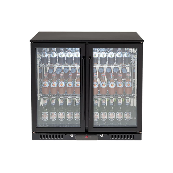 Euro Appliances 208L Double Glass Doors Black Beverage Cooler - EA900WFBL 3 Euro Appliances 208L Double Glass Doors Black Beverage Cooler - EA900WFBL