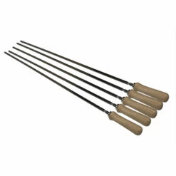 Cyprus Grill Set Of 5 - Heavy Duty Large Skewer 86cm Long (Groove To Tip) For H/Duty 5x11 Spit Rotisserie 8mm Thick - LSGS-2210A