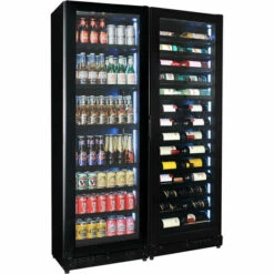 Upright Slim Depth Quiet Running Glass Front Beer And Wine Fridge With 5 X LED Colour Options