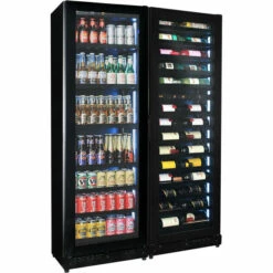 Upright Slim Depth Quiet Running Glass Front 3 Zone Beer And Wine Fridge With 5 X LED Colour Options