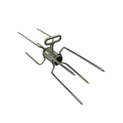 Double Chicken Rotisserie Stainless Steel BBQ Prongs/Forks - Suits 18mm To 22mm Round Skewer - SSDC-001