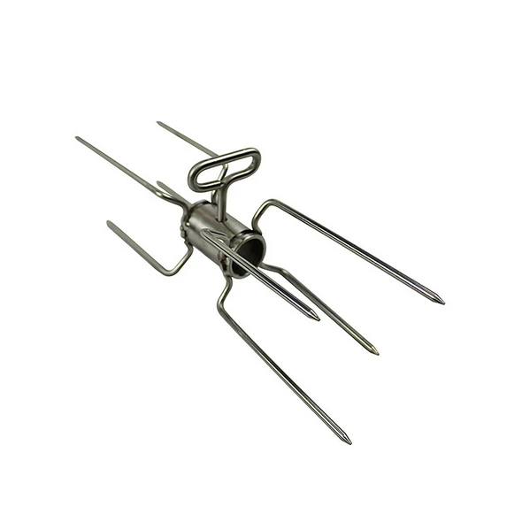 Double Chicken Rotisserie Stainless Steel BBQ Prongs/Forks - Suits 18mm To 22mm Round Skewer - SSDC-001 3 Double Chicken Rotisserie Stainless Steel BBQ Prongs/Forks - Suits 18mm To 22mm Round Skewer - SSDC-001