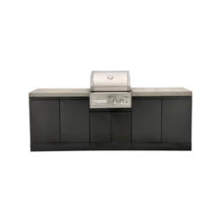 CROSSRAY Outdoor Kitchen With 2 Burner BBQ With Double Side Cabinets, Flat Benchtops Included -TC2K-01