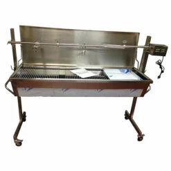 Dizzy Lamb Warrior Heavy Duty 1.5m Charcoal Rotisserie BBQ Spit - Stainless Steel - 40kgs Capacity - WHDSS-3061